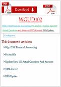 WGU D102 Financial Accounting&vert;PA and OA&vert;Explore New 165 Actual Questions and Answers&vert;100&percnt; Correct&vert;2026 Update&NewLine;