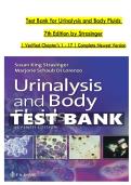Test Bank for Urinalysis and Body Fluids  &NewLine;7th Edition by Strasinger &NewLine;&vert; Verified Chapter's 1 - 17 &vert; Complete Newest Versio
