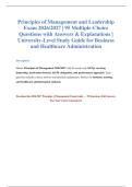 Principles of Management Exam 2026&sol;2027