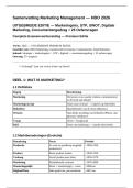 Samenvatting Marketing Management HBO UITGEBREID 2026 &plus; 25 Oefenvragen - SWOT DESTEP Porter STP Marketingmix 7P Consumentengedrag Digitale Marketing SEO B2B 35&plus; Pagina's