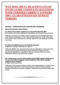 WGU D444 ADULT HEALTH OA EXAM STUDY GUIDE COMPLETE QUESTIONS WITH VERIFIED CORRECT