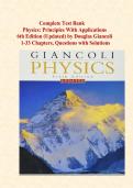 Complete Test Bank for Physics&colon; Principles With Applications&NewLine;6th Edition &lpar;Updated&rpar; by Douglas Giancoli  1-33 Chapters&comma; Questions with Solutions&NewLine;
