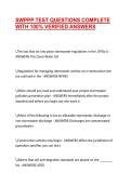 SWPPP TEST QUESTIONS COMPLETE WITH 100&percnt; VERIFIED ANSWERS