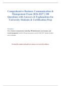 Business Communication & Management Exam 2026-2027&NewLine;&NewLine;