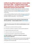 California Qualified Applicator License &lpar;QAL&rpar; Core Exam 2026 &ndash; Complete Study Guide&comma; Actual Questions&comma; Verified Answers & Expert Rationales &lpar;Instant Download PDF&rpar;