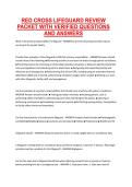 Red Cross Lifeguard Review Packet &ndash; Verified Questions and Answers &ndash; Complete Lifeguarding Exam Preparation Material