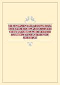 ATI FUNDAMENTALS NURSING FINAL TEST EXAM REVIEW 2026 COMPLETE STUDY QUESTIONS WITH VERIFIED SOLUTIONS GUARANTEED PASS &vert; ASSURED A&plus;