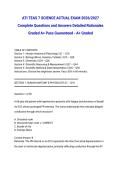 ATI TEAS 7 SCIENCE ACTUAL EXAM 2026&sol;2027 Complete Questions and Answers Detailed Rationales Graded A&plus; Pass Guaranteed - A&plus; Graded