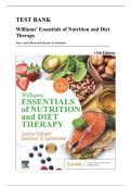 Test Bank &mdash; Williams' Essentials of Nutrition and Diet Therapy&comma; 13th Edition &lpar;Gilbert & Schlenker&comma; 2023&rpar;&comma; Chapters 1-24 &vert; All Chapters Covered