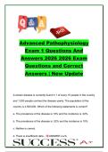 Advanced Pathophysiology Exam 1 Questions and Answers 2026 &vert; 200&plus; Practice Questions on Cell Injury&comma; Electrolytes&comma; Acid-Base Balance & Renal Disorders &vert; Nursing Pathophysiology