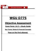 Test Bank & Study Guide&colon; WGU D775 Objective Assessment &ndash; Parts 1 & 2 &vert; Key Ratios&comma; Financial Concepts & Exam Prep