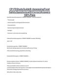 CP-FS Study Guide B - Assessing Food SaFETY&period;&period;&period;QUESTIONS with Correct Answers 100&percnt; Pass&period;&NewLine;