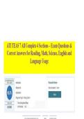 Ace ATI TEAS 7 Exam 2026 &ndash; All 4 Versions with Answers &lpar;Reading&comma; Math&comma; Science&comma; and English & Language Usage&rpar;&NewLine;