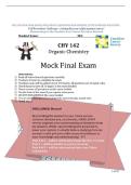 CHY 142 MOCK FINAL EXAM &vert; 2026 UPDATE &vert; QUESTIONS AND ANSWERS &vert; WITH COMPLETE SOLUTIONS - TORONTO METROPOLITAN UNIVERSITY&period;