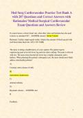 Med Surg Cardiovascular Practice Test Bank A with 287 Questions and Correct Answers with Rationales&sol; Medical Surgical Cardiovascular Exam Questions and Answers Review 