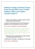 Pediatric Nursing Assessment Practice &NewLine;Exam Merged With Correct Verified &NewLine;Solutions &vert; 2026 Latest Update &vert; &NewLine;Already Graded A&plus;