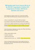 200 Questions and Correct Answers Review of &NewLine;the 2019 RN Comprehensive Predictor&sol; RN &NewLine;Comprehensive Predictor 2019 Review &ndash; &NewLine;Questions and Answers