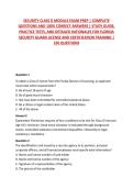 SECURITY CLASS D MODULE EXAM PREP &vert; COMPLETE QUESTIONS AND 100&percnt; CORRECT ANSWERS &vert; STUDY GUIDE&comma; PRACTICE TESTS&comma; AND DETAILED RATIONALES FOR FLORIDA SECURITY GUARD LICENSE AND CERTIFICATION TRAINING &vert; 250 QUESTIONS