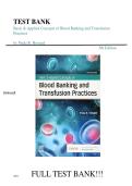 TEST BANK for Basic and Applied Concepts of Blood Banking and Transfusion Practices 5th Edition By Paula Howard&comma; All Chapters 1 - 16&comma; Complete Newest Version&period;With VerifiedQuestions And Answers 100&percnt;&period;