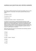 NURSING D443 QUESTIONS AND VERIFIED ANSWERS