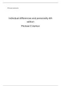Individual Differences and Personality &vert; Ashton &vert; VU &vert; 2025&sol;26