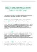 WGU C722 Project Management &vert; 281 Questions and Correct Detailed Answers &lpar;Verified Answers&rpar; Graded A&plus; &vert; New 2026&sol;27 Update 