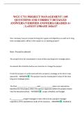 WGU C722 PROJECT MANAGEMENT &vert; 185 QUESTIONS AND CORRECT DETAILED ANSWERS &lpar;VERIFIED ANSWERS&rpar; GRADED A&plus; &vert; LATEST UPDATE 2026&sol;27
