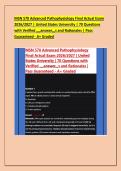MSN 570 Advanced Pathophysiology Final Actual Exam &NewLine;2026&sol;2027 &vert; United States University &vert; 70 Questions &NewLine;with Verified &comma;&comma;&comma;&comma;answer&comma;&comma;&comma;s and Rationales &vert; Pass &NewLine;Guaranteed - A&plus; Graded 