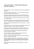 SOCL 2001 EXAM 1 - THOMAS QUESTIONS AND VERIFIED ANSWERS