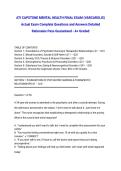 ATI CAPSTONE MENTAL HEALTH FINAL EXAM &lpar;VARCAROLIS&rpar; Actual Exam Complete Questions and Answers Detailed Rationales Pass Guaranteed - A&plus; Graded