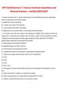 EMT AAOS Section 7&colon; Trauma Test Exam Questions and Revised Answers 2026&sol;2027 &ndash; Comprehensive EMS Certification Review Guide