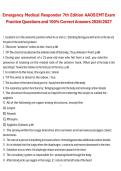 Emergency Medical Responder &lpar;7th Edition AAOS&rpar; EMT Exam Practice Questions and Correct Answers 2026&sol;2027 &ndash; Comprehensive EMS Study Guide