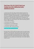 Final Exam Study Guide &colon; NSG 432&sol; NSG432 Final Exam&NewLine;&lpar;Nursing Care of the Childbearing Family&rpar; Questions & Answers&colon; Complete A&plus; Score Guide Solution