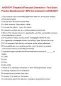 AAOS EMT Chapter 38 Transport Operations &ndash; Final Exam Practice Questions and Correct Answers 2026&sol;2027 &ndash; Comprehensive EMS Certification Review Guide