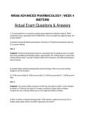 NR 566 &sol; NR566 Advanced Pharmacology Week 4 Midterm Real Exam &ndash; 100 High-Yield Questions and Answers for Chamberlain Nursing 2026