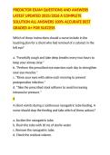 PREDICTOR EXAM QUESTIONS AND ANSWERS LATEST UPDATED 2025&sol;2026 A COMPLETE SOLUTION ALL ANSWERS 100&percnt; ACCURATE BEST GRADED A&plus; FOR SUCCESS