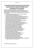 Connecticut Property & Casualty Insurance Exam QUESTIONS AND VERIFIED ANSWERS WITH RATIONALES JUST RELEASED&period;pdf&NewLine;&NewLine;