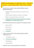 ASPMN Pain Management Certification Exam Prep &vert; Practice Questions & Verified Answers &vert; Latest Update 2026 &vert; Graded A&plus;