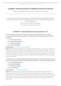 Leading and Managing in Nursing Exam Success Kit 2026&sol;2027 &ndash; 70 Questions and Correct Answers Study Guide