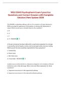 WGU D345 Psychopharm Exam 1 practice Questions and Correct Answers with Complete Solution &vert; New Update 2026