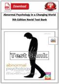 Test Bank&colon; Abnormal Psychology in a Changing World &lpar;9th Edition&rpar; &ndash; Nevid&comma; Rathus&comma; & Greene &vert; Contemporary Perspectives on Abnormal Behavior&NewLine;