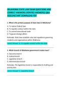 Oklahoma State Law Exam Questions and Correct Answers