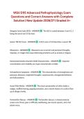 WGU D115 Advanced Pathophysiology Exam Questions and Correct Answers with Complete Solution &vert; New Update 2026&sol;27 &vert; Graded A&plus;
