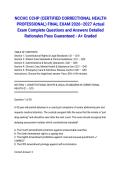 NCCHC CCHP &lpar;CERTIFIED CORRECTIONAL HEALTH PROFESSIONAL&rpar; FINAL EXAM 2026&ndash;2027 Actual Exam Complete Questions and Answers Detailed Rationales Pass Guaranteed - A&plus; Graded