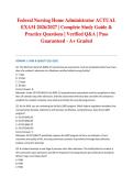 Federal Nursing Home Administrator ACTUAL EXAM 2026&sol;2027 &vert; Complete Study Guide & Practice Questions &vert; Verified Q&A &vert; Pass Guaranteed - A&plus; Graded