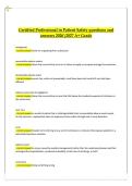 Certified Professional in Patient Safety Questions and Answers 2026&sol;2027 &vert; A&plus; Grade Healthcare Quality and Safety Certification Study Guide