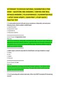 VETERINARY TECHNICIAN NATIONAL EXAMINATION &lpar;VTNE&rpar; &NewLine;EXAM &ndash; QUESTIONS AND ANSWERS &vert; VERIFIED AND WELL &NewLine;DETAILED ANSWERS &vert; PLUS RATIONALES &vert; GUARANTEED PASS &NewLine;&vert; LATEST EXAM UPDATE &vert; EXAM PREP &vert; STUDY GUIDE &vert; &NewLine;PRACTICE TEST 