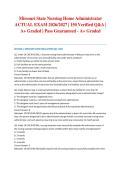 Missouri State Nursing Home Administrator ACTUAL EXAM 2026&sol;2027 &vert; 150 Verified Q&A &vert; A&plus; Graded &vert; Pass Guaranteed - A&plus; Graded