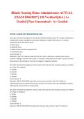 Illinois Nursing Home Administrator ACTUAL EXAM 2026&sol;2027 &vert; 150 Verified Q&A &vert; A&plus; Graded &vert; Pass Guaranteed - A&plus; Graded