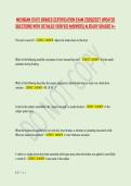MICHIGAN STATE BRAKES CERTIFICATION EXAM 2026&vert;2027 UPDATED &NewLine;QUESTIONS WITH DETAILED VERIFIED ANSWERS&vert; ALREADY GRADED A&plus;